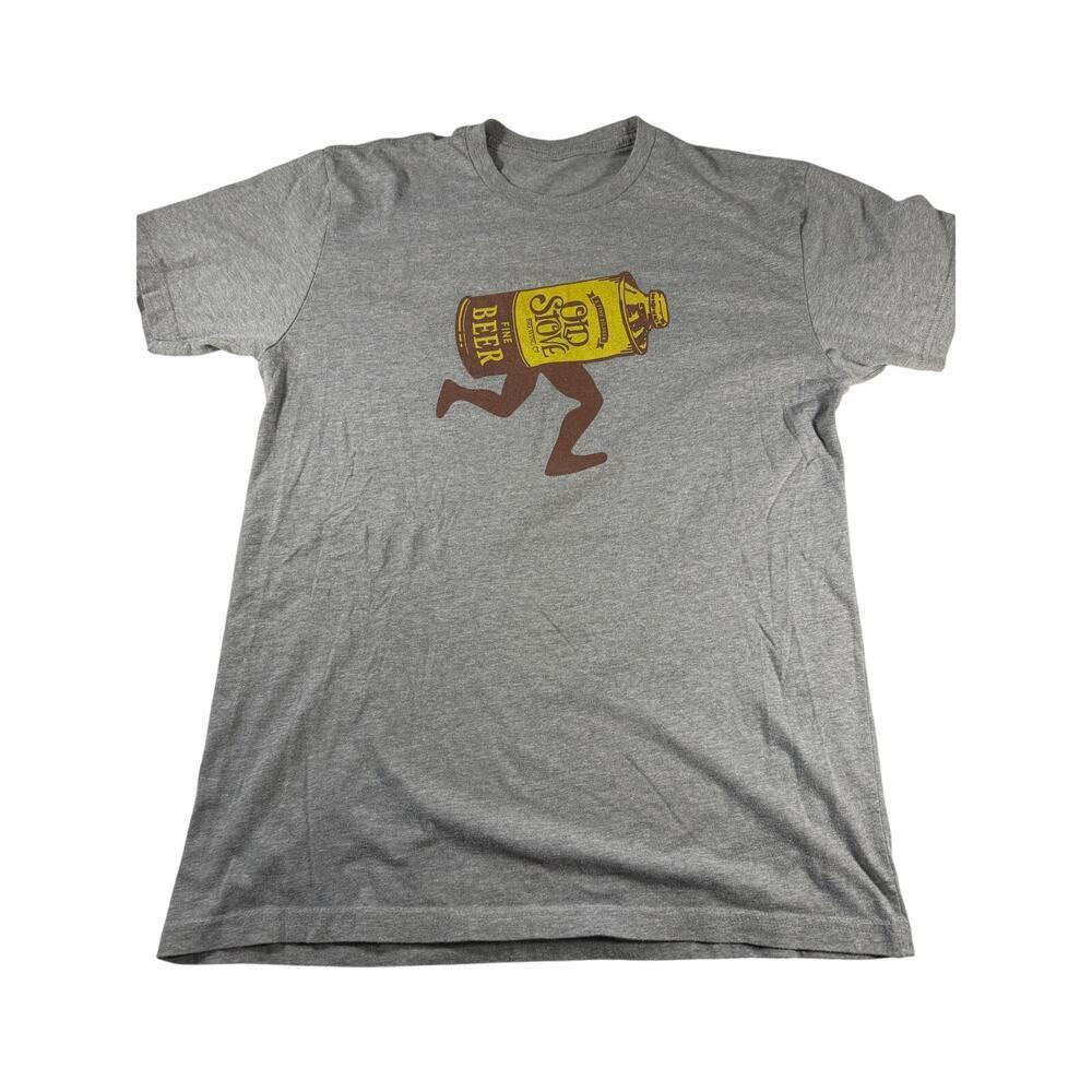 old stove brewing company gray graphic tee size Large